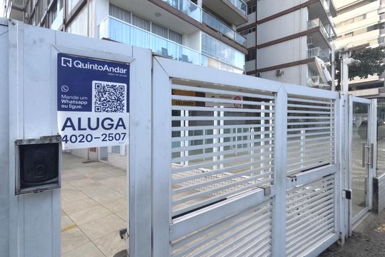 Placa de apartamento para alugar com 1 quarto, 102m² em Gonzaga, Santos