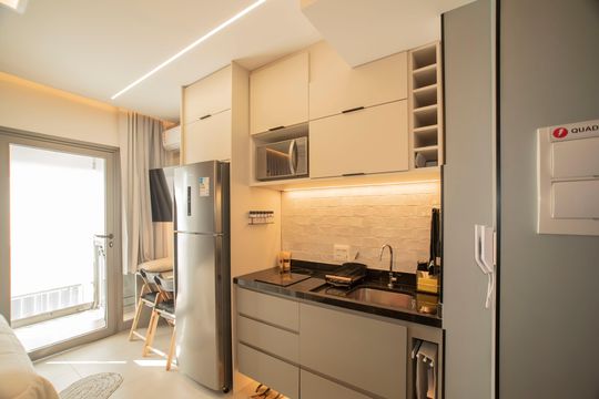 Cozinha de kitnet/studio à venda com 1 quarto, 21m² em Vila Clementino, São Paulo