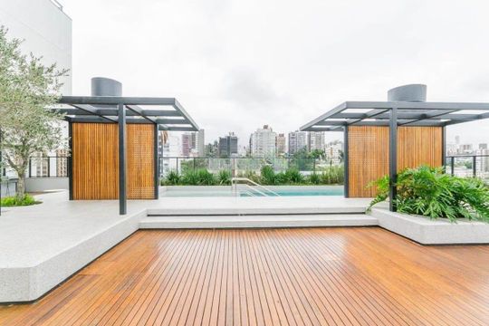 Área comum de kitnet/studio para alugar com 1 quarto, 26m² em Rio Branco, Porto Alegre