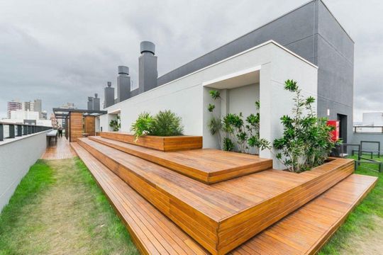 Área comum de kitnet/studio para alugar com 1 quarto, 26m² em Rio Branco, Porto Alegre