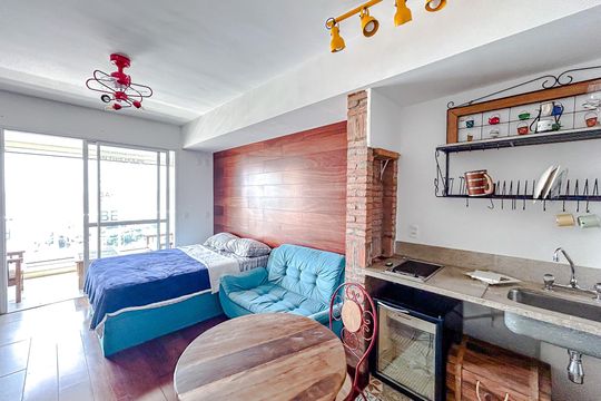 Cozinha de apartamento para alugar com 1 quarto, 35m² em Vila Gomes Cardim, São Paulo
