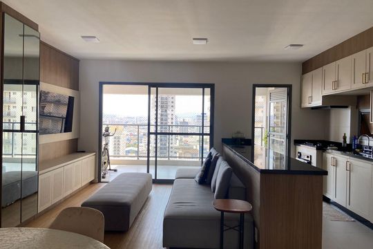 Sala - Cozinha de apartamento para alugar com 3 quartos, 125m² em Centro, Osasco