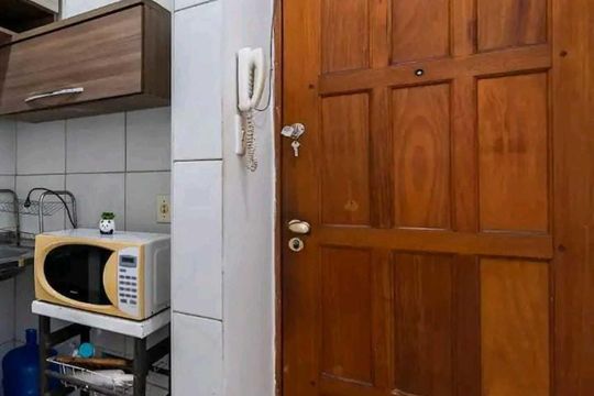 Cozinha de apartamento para alugar com 1 quarto, 36m² em José Menino, Santos