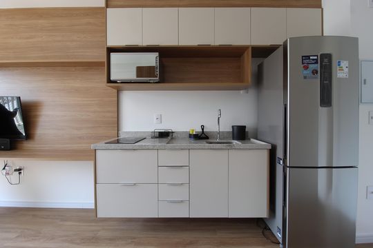 Cozinha de kitnet/studio à venda com 1 quarto, 24m² em Vila Olímpia, São Paulo