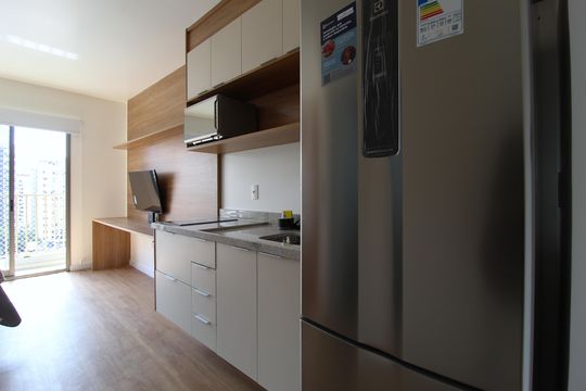 Cozinha de kitnet/studio à venda com 1 quarto, 24m² em Vila Olímpia, São Paulo