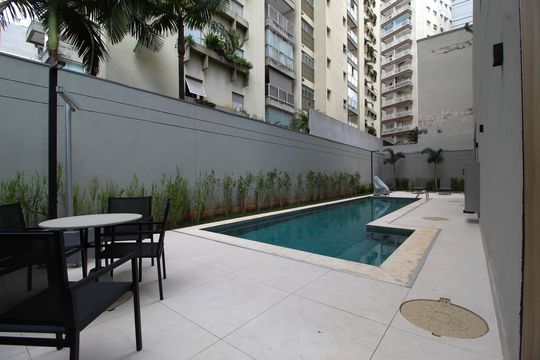 Área Comum - Piscina de kitnet/studio à venda com 1 quarto, 24m² em Vila Olímpia, São Paulo