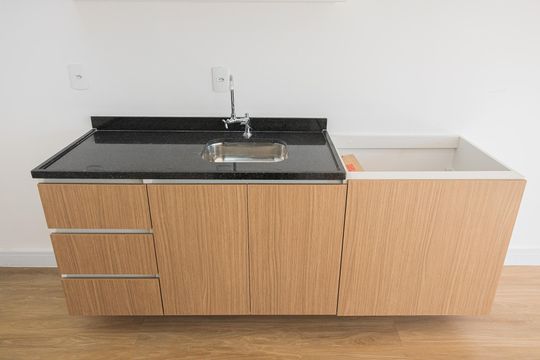 Cozinha de apartamento à venda com 1 quarto, 22m² em Pinheiros, São Paulo