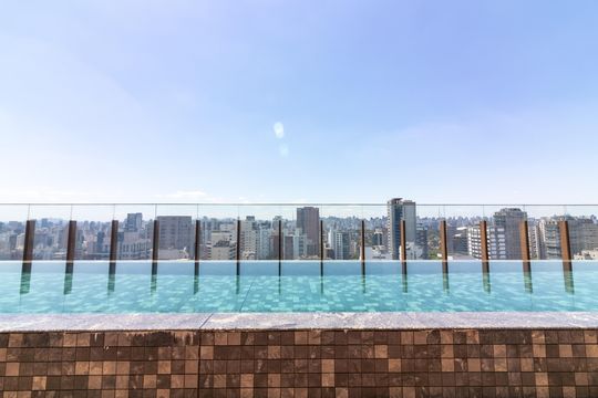 Área comum - Piscina de apartamento para alugar com 1 quarto, 47m² em Vila Nova Conceição, São Paulo
