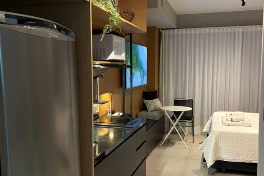 Cozinha de kitnet/studio à venda com 1 quarto, 32m² em Santo Amaro, São Paulo