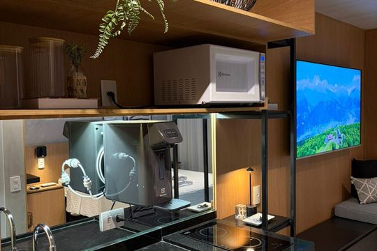 Cozinha de kitnet/studio à venda com 1 quarto, 32m² em Santo Amaro, São Paulo