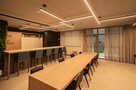 Área comum - Coworking de kitnet/studio para alugar com 1 quarto, 29m² em Vila Clementino, São Paulo
