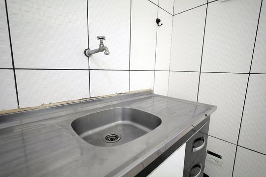 Sala e Cozinha de apartamento para alugar com 1 quarto, 48m² em Parque João Ramalho, Santo André