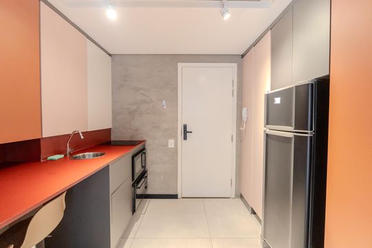 Cozinha de kitnet/studio à venda com 1 quarto, 38m² em Bela Vista, São Paulo