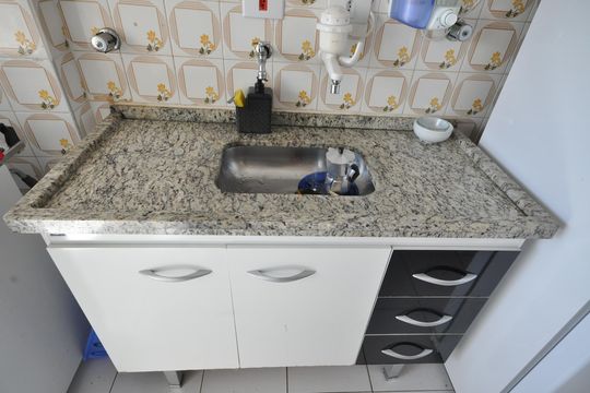 Cozinha de apartamento à venda com 2 quartos, 48m² em Vila Gustavo, São Paulo