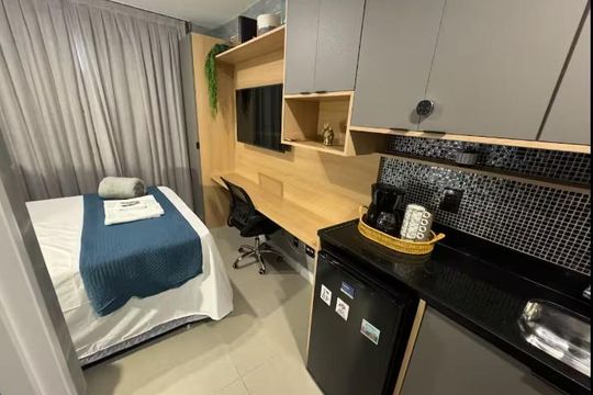 Cozinha de apartamento à venda com 1 quarto, 19m² em Bela Vista, São Paulo