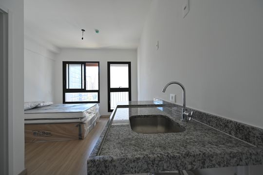 Cozinha de kitnet/studio para alugar com 1 quarto, 21m² em Vila Mariana, São Paulo