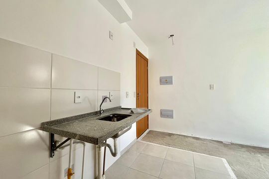 Cozinha de apartamento à venda com 1 quarto, 28m² em Vila Monte Alegre, São Paulo