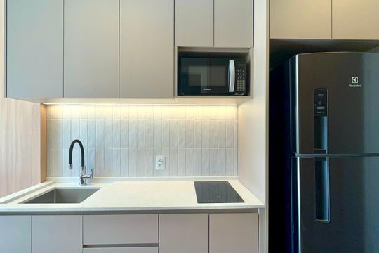 Cozinha de kitnet/studio à venda com 1 quarto, 25m² em Pinheiros, São Paulo
