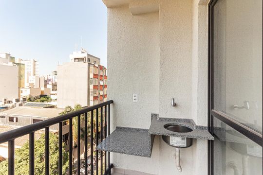 Varanda da Sala de apartamento à venda com 2 quartos, 32m² em Campos Elíseos, São Paulo