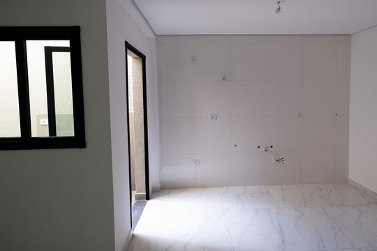 Cozinha de apartamento à venda com 2 quartos, 42m² em Vila Amabile Pezzolo, Santo André