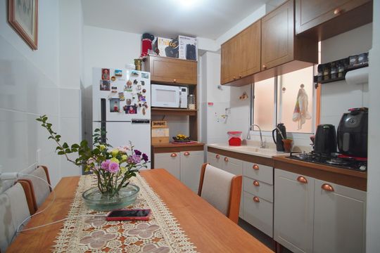 Cozinha de apartamento à venda com 1 quarto, 63m² em Santos Dumont, São Leopoldo
