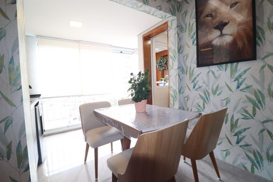 Varanda gourmet de apartamento à venda com 3 quartos, 76m² em Parque das Nações, Santo André