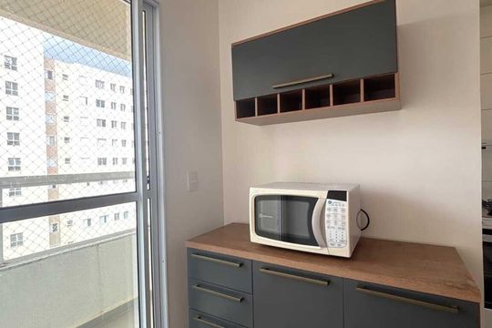 Cozinha de apartamento para alugar com 2 quartos, 42m² em Morada da Colina, Uberlândia