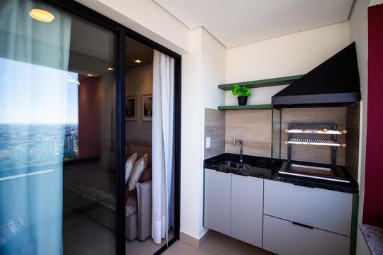 Varanda da Sala de apartamento para alugar com 1 quarto, 47m² em Parque Campolim, Sorocaba