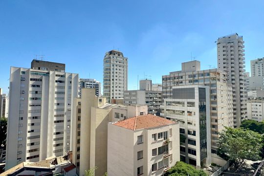 Vista da Sacada de kitnet/studio à venda com 1 quarto, 28m² em Jardim Paulista, São Paulo