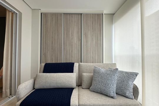 Sala de apartamento à venda com 1 quarto, 52m² em Brooklin, São Paulo