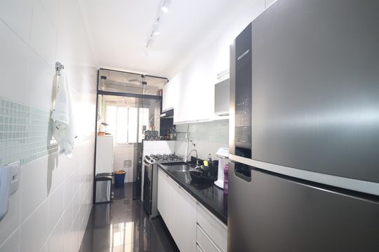 Cozinha de apartamento à venda com 3 quartos, 67m² em Vila Homero Thon, Santo André
