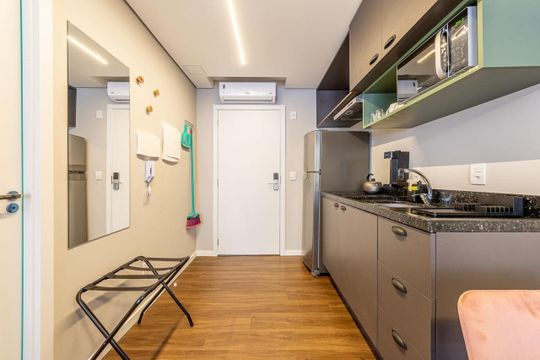 Cozinha de apartamento à venda com 1 quarto, 25m² em Centro Histórico, Porto Alegre