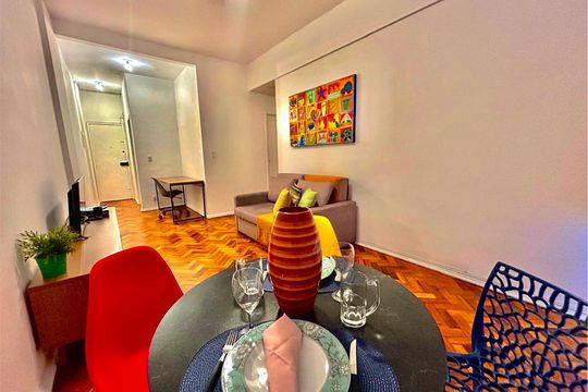 Sala de Jantar de apartamento para alugar com 1 quarto, 55m² em Lapa, Rio de Janeiro