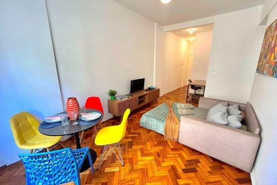 Sala de apartamento para alugar com 1 quarto, 55m² em Lapa, Rio de Janeiro