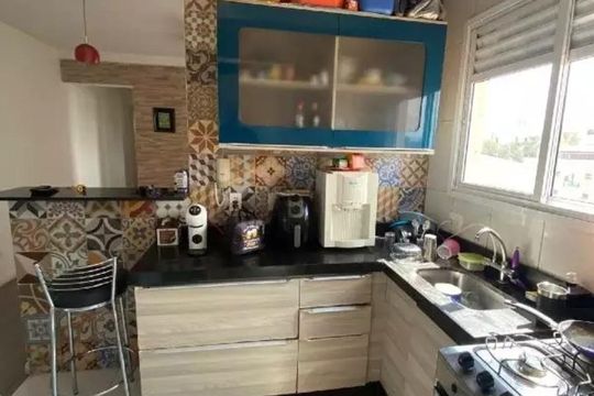 Cozinha de apartamento à venda com 2 quartos, 48m² em Vila Alpina, Santo André