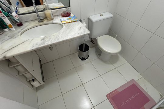 Banheiro de apartamento à venda com 2 quartos, 51m² em Parque Erasmo Assunção, Santo André