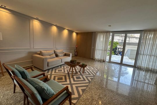 Hall de entrada de apartamento à venda com 1 quarto, 50m² em Melville Empresarial Ii, Barueri