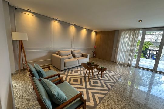 Hall de entrada de apartamento à venda com 1 quarto, 50m² em Melville Empresarial Ii, Barueri