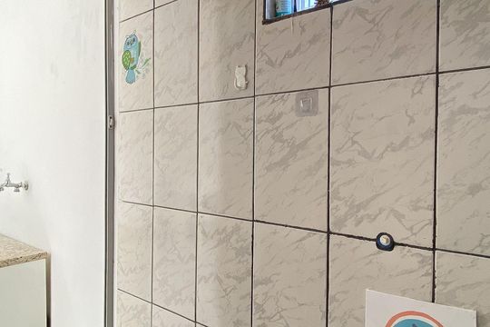 Banheiro de kitnet/studio à venda com 1 quarto, 24m² em Jardim Belem, São Paulo