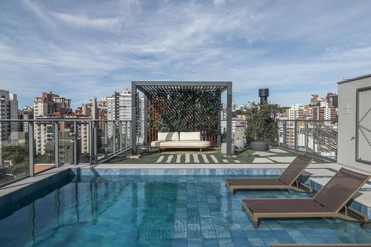 Área comum - Piscina de kitnet/studio à venda com 0 quarto, 25m² em Rio Branco, Porto Alegre