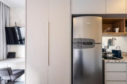 Cozinha de apartamento à venda com 1 quarto, 21m² em Vila Mariana, São Paulo