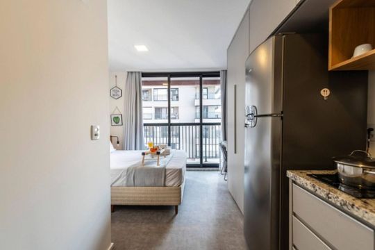 Cozinha de apartamento à venda com 1 quarto, 21m² em Vila Mariana, São Paulo