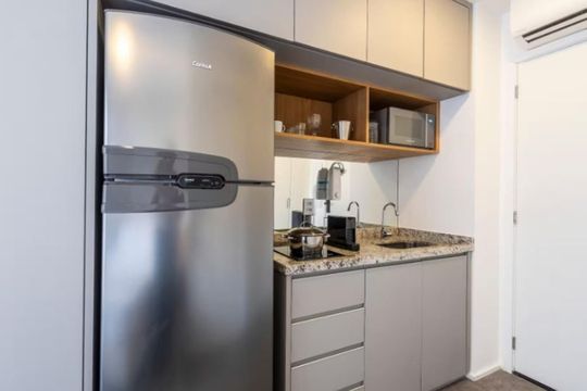 Cozinha de apartamento à venda com 1 quarto, 21m² em Vila Mariana, São Paulo
