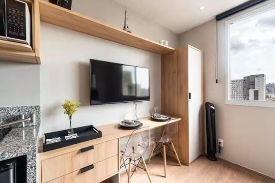 Cozinha de apartamento à venda com 1 quarto, 18m² em Brás, São Paulo