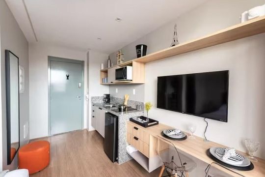 Cozinha de apartamento à venda com 1 quarto, 18m² em Brás, São Paulo