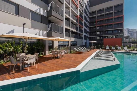 Área externa de apartamento à venda com 1 quarto, 32m² em Pompeia, São Paulo