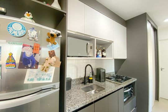 Cozinha de apartamento para alugar com 2 quartos, 39m² em Água Branca, São Paulo