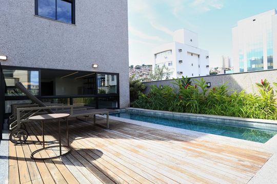 Área comum - Piscina de apartamento para alugar com 1 quarto, 40m² em Santa Efigênia, Belo Horizonte
