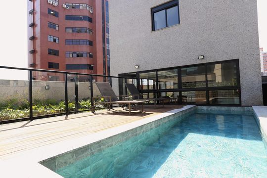 Área comum - Piscina de kitnet/studio para alugar com 1 quarto, 40m² em Santa Efigênia, Belo Horizonte