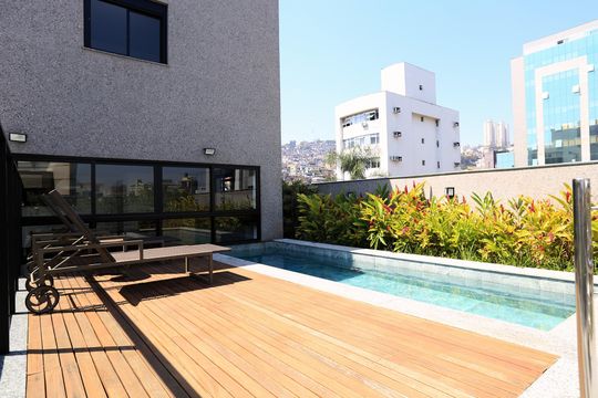 Área comum - Piscina de kitnet/studio para alugar com 1 quarto, 40m² em Santa Efigênia, Belo Horizonte